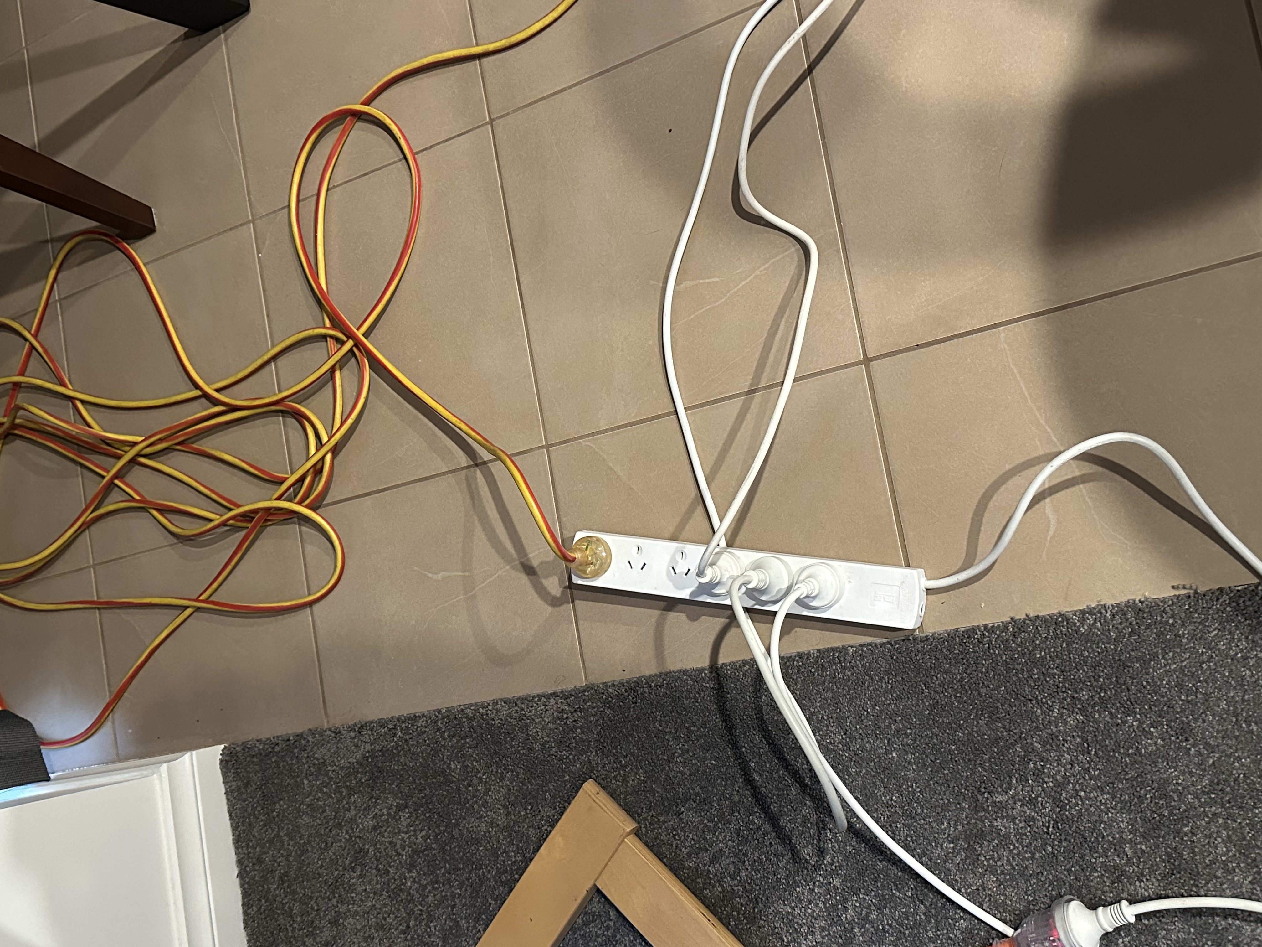 Mad power board cabling for distribution through the house